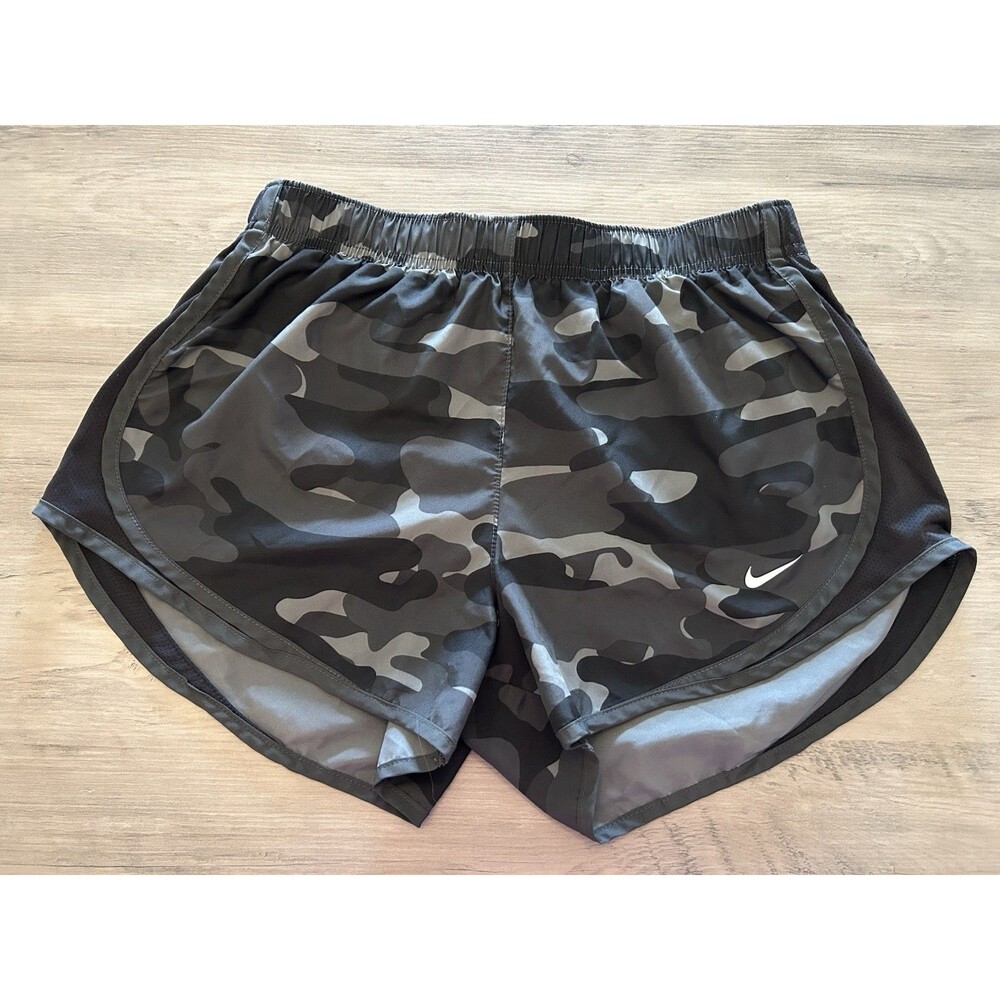 Womens Nike Running Athletic Gym Camo Dri-Fit Shorts Size M
